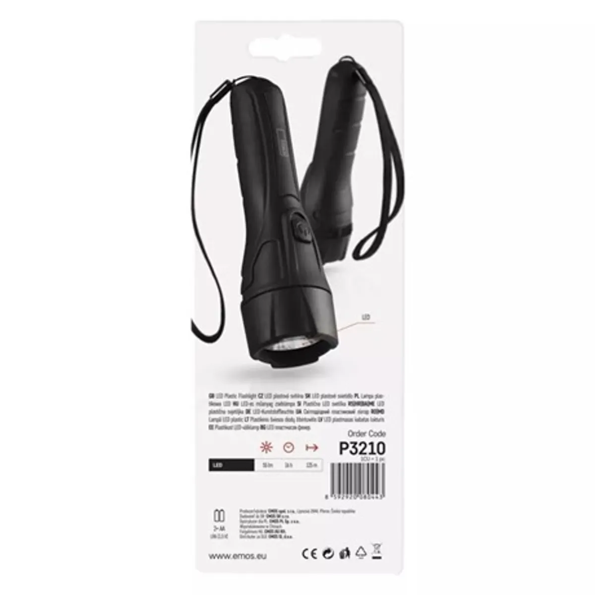 Emos P3210 LED elemlámpa 2xAA 55 lm 125 m 16 h fekete műanyag #4
