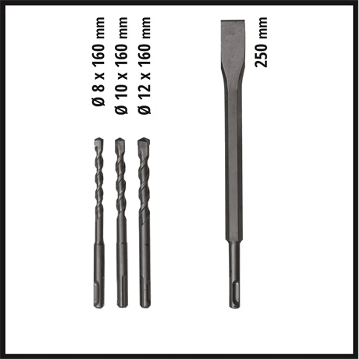 Einhell TC-RH 620 4F KIT Fúrókalapács SDS-plus, 620 W, 1250 min-1, 5200 min-1 ütés, 2.2 J, mélységütköző, 3 db fúrószárral, Softgrip #6