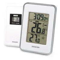 Sencor SWS 25 WS Időjárás állomás belső-külső hőmérséklet -9°C-+50°C, -30°C-+55°C, ±1,5°C; 12-24 órás időzítés; 433 MHz; hatótávolság 30 m; 2x AAA #1