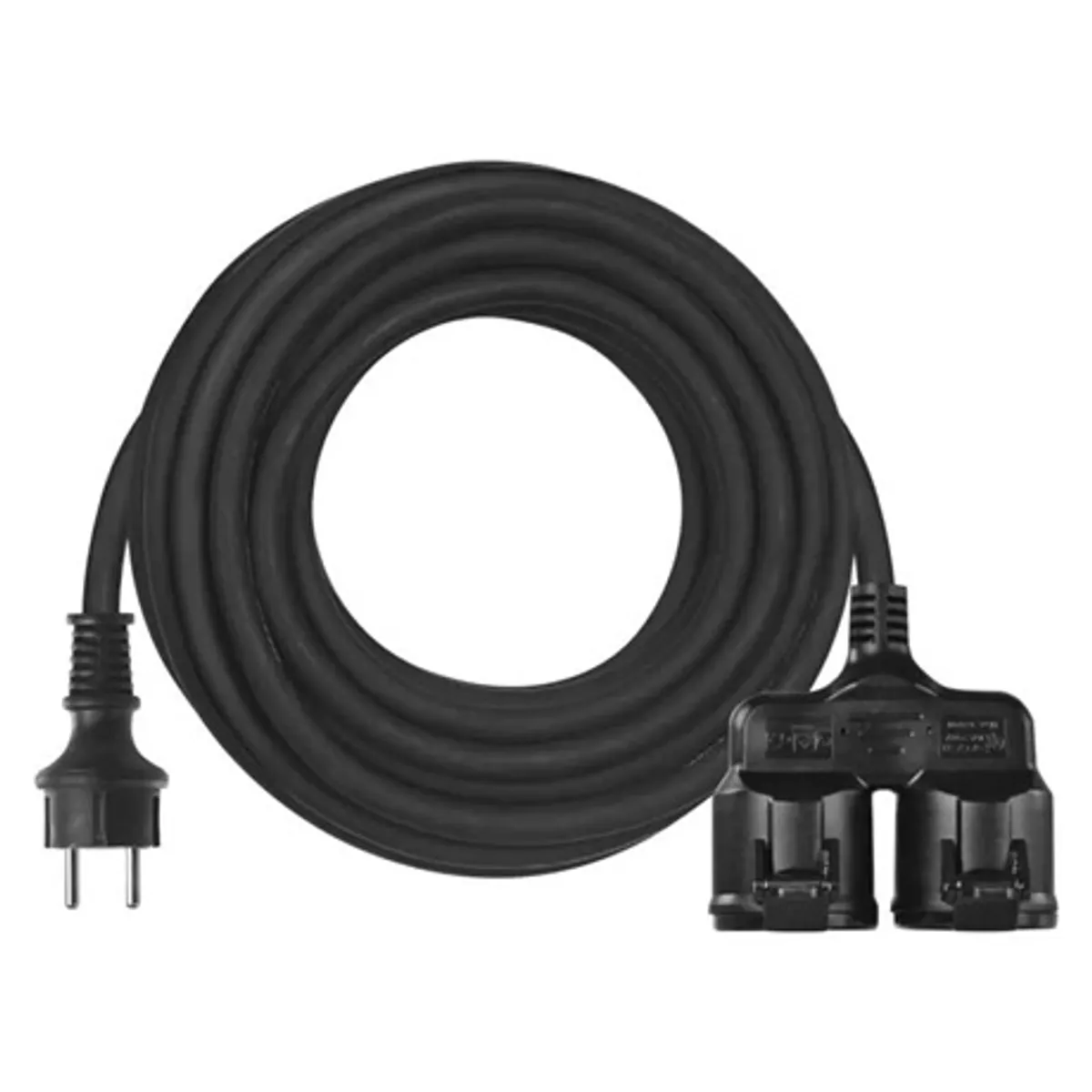 Emos P0703 hosszabbító 20 m 2 aljzat 230 V 1,5 mm2 IP44 fekete gumi #1