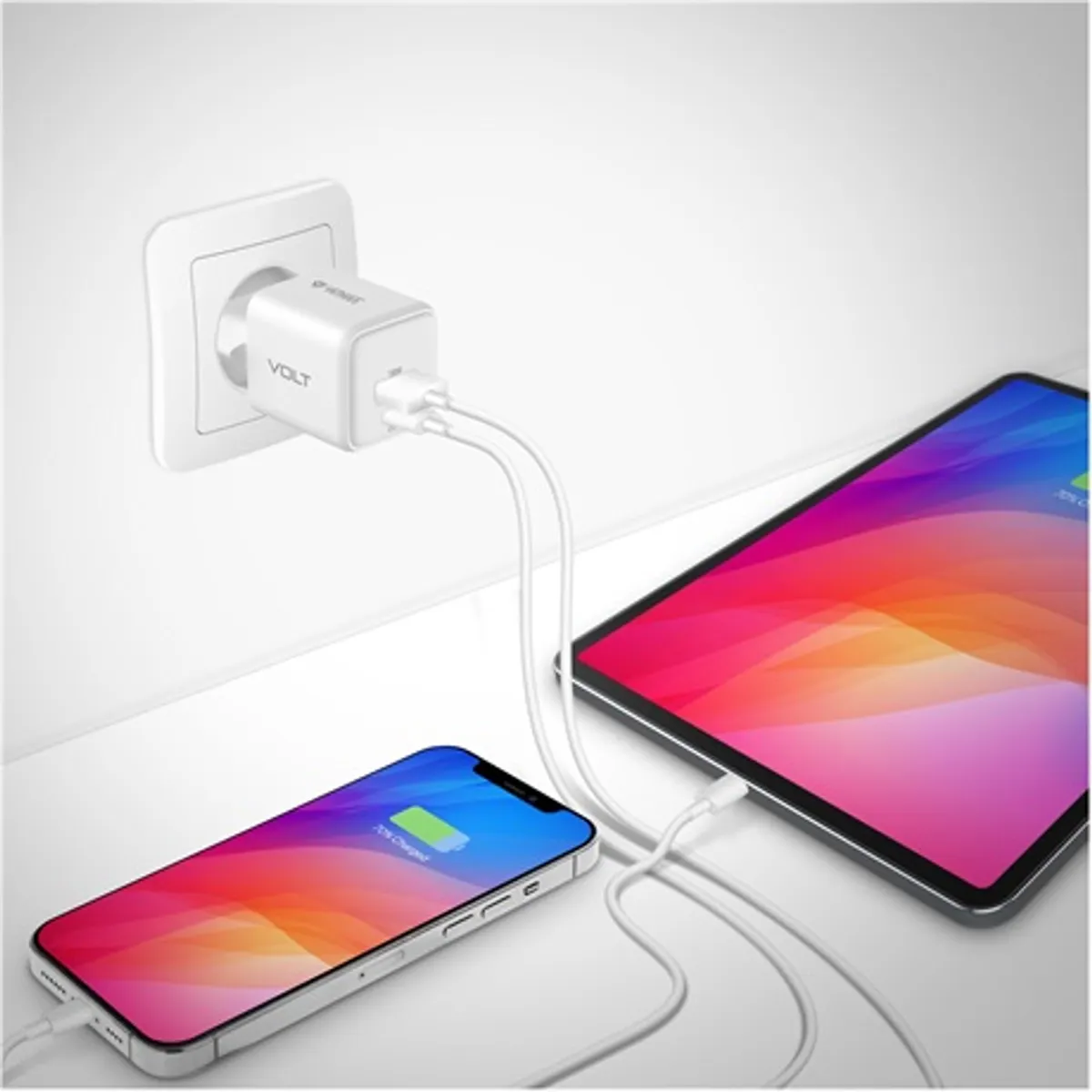 Yenkee YAC G38 Volt GaN töltő 20W USB-C és USB-A fehér #9