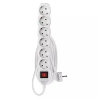 Emos P1623R 6 aljzat kapcsolós hosszabbító 3 m fehér Schuko 1,5 mm2 #1