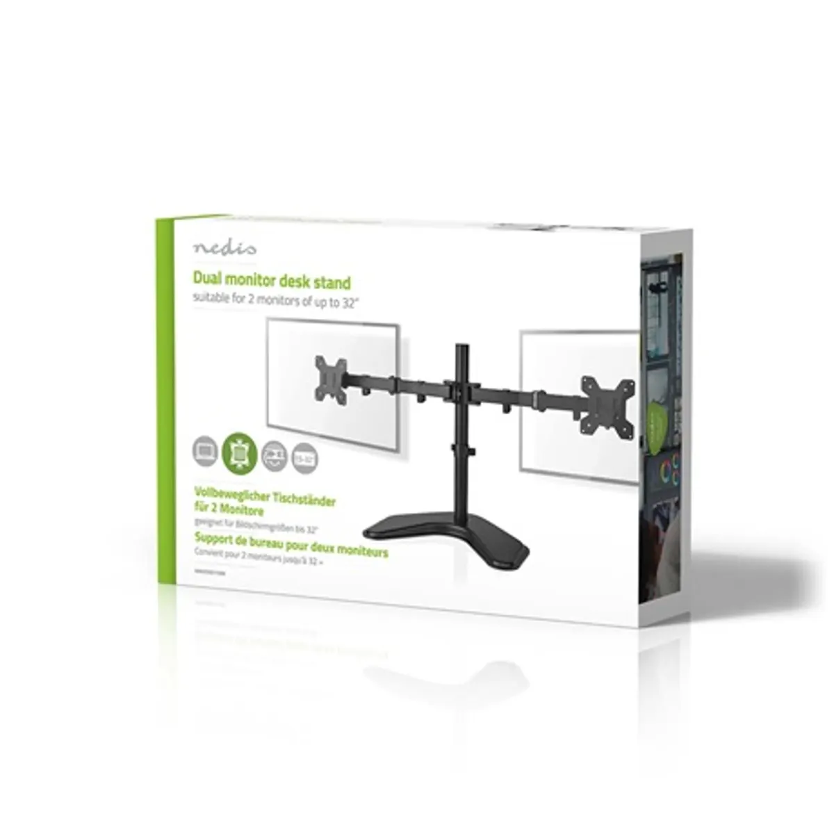 Nedis MMDOSD110BK monitor konzol kétmonitoros állítható forgatható dönthető VESA 75x75 100x100 #7