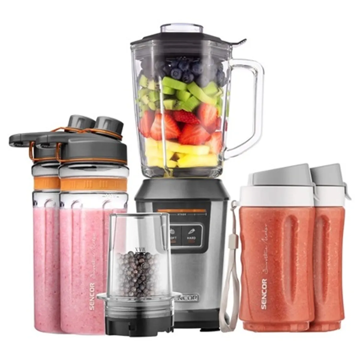 Sencor SBL 7570SS smoothie készítő 800 W rozsdamentes acél kések 2 program BPA-mentes Tritan palackok #3
