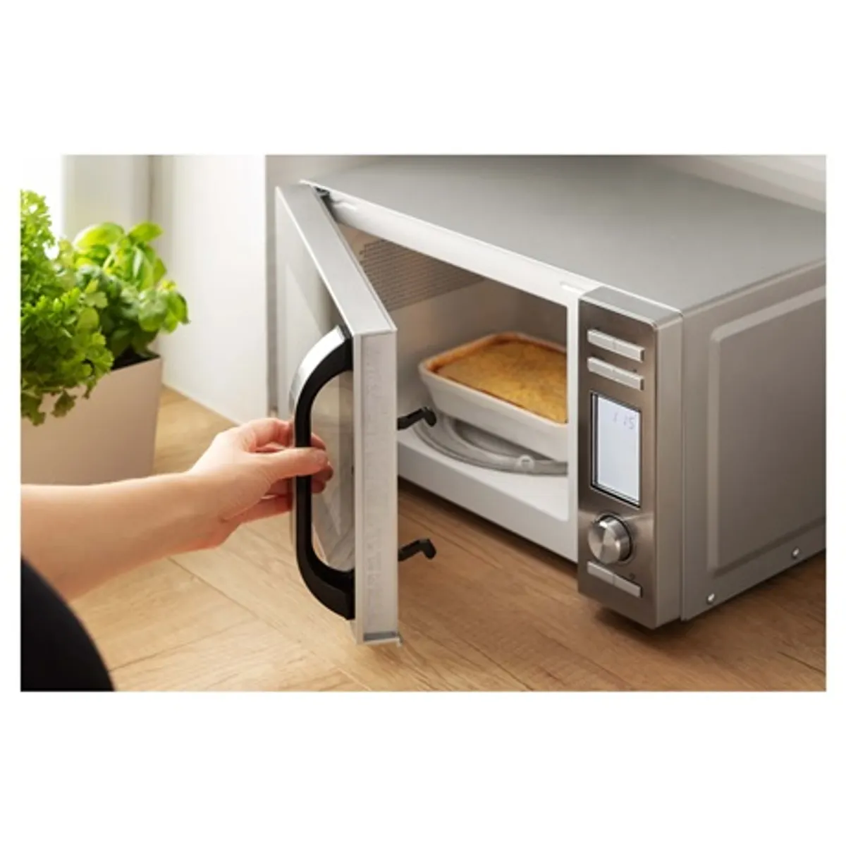Sencor SMW 6020SS Mikrohullámú sütő 20 L, 700 W mikró, 900 W grill, 9 program, LED panel, rozsdamentes külső, zománcozott belső, 245 mm forgótányér #3