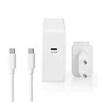 Nedis WCPD65W105WT fali töltő 65W USB-C PD3.0 fehér 3 m kábel #1