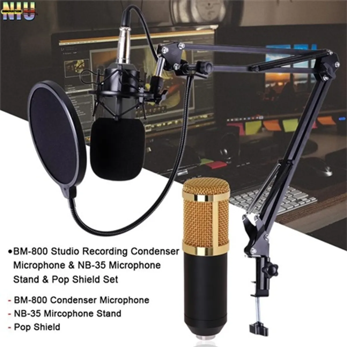Forev FV-BM800 Kondenzátor mikrofon szett -34 dB érzékenység 20 Hz-20 kHz 150 ohm 130 dB SNR 78 dB #4