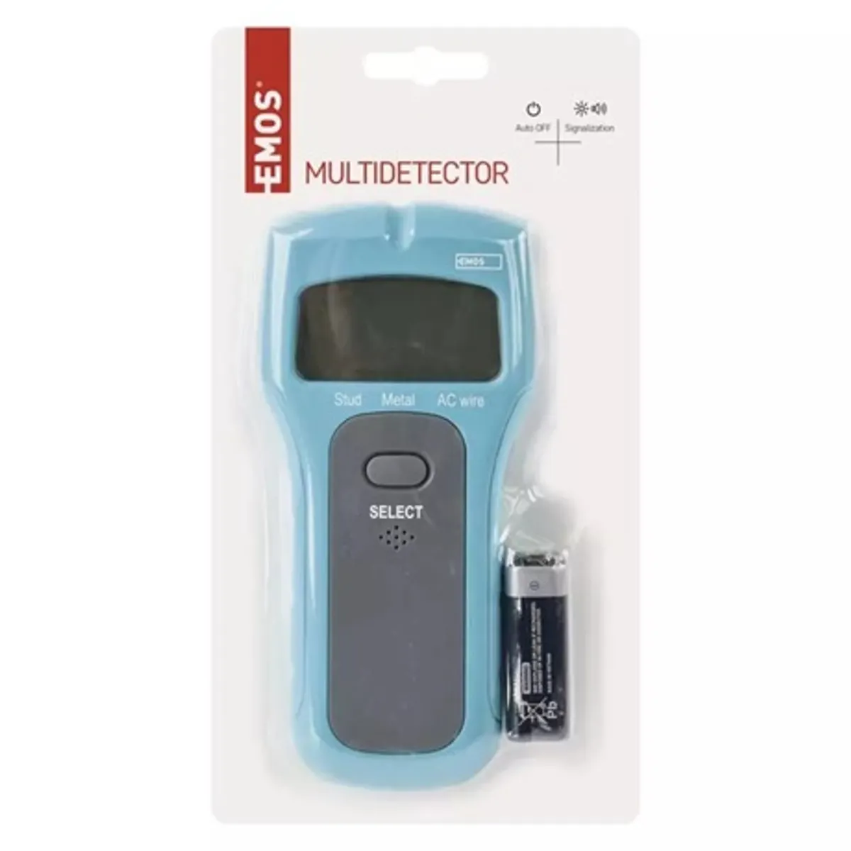 Emos M0501 multidetektor fa fém AC-vezeték optikai és akusztikus jelzés automatikus kikapcsolás 28x72x155 mm 1x9 V #5
