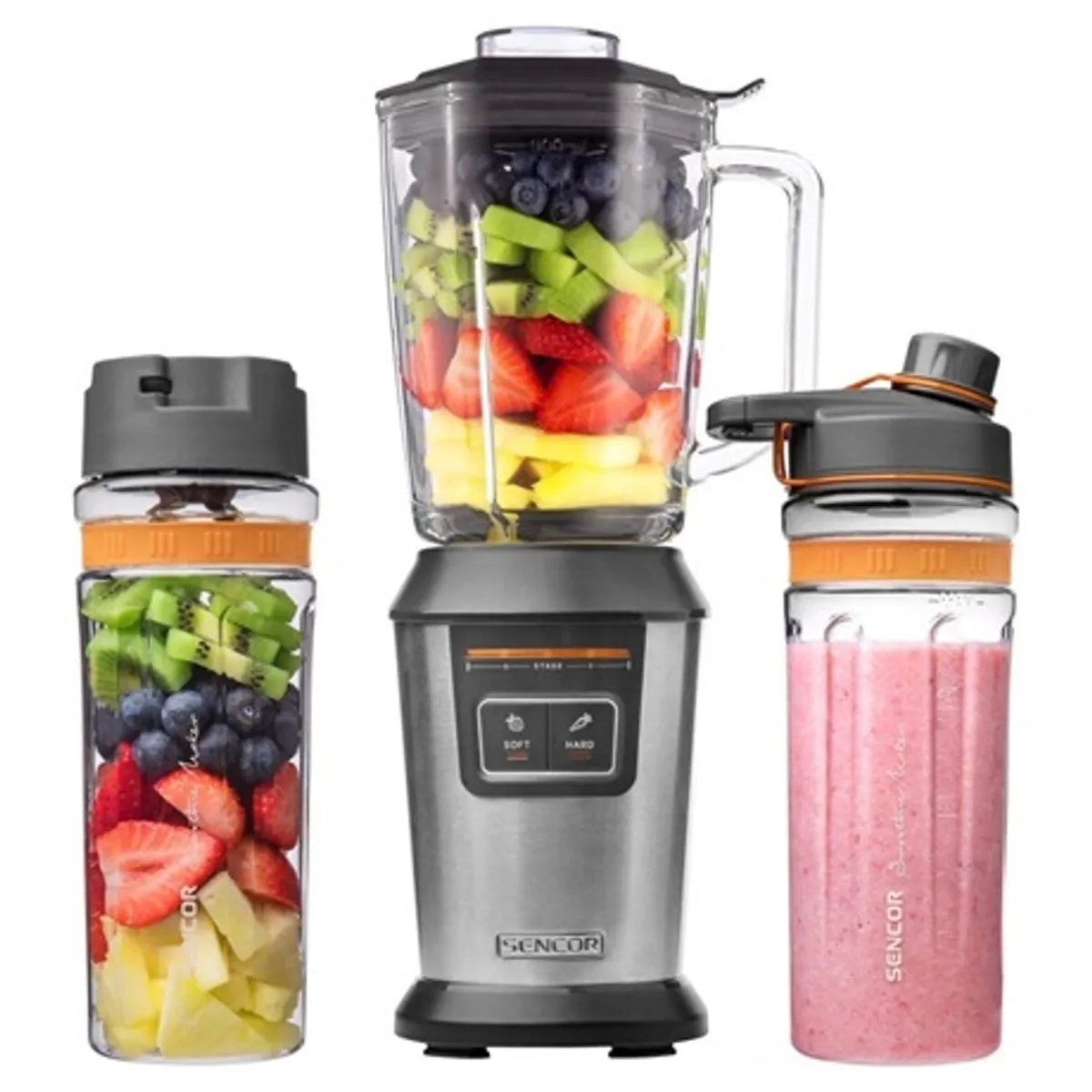 Sencor SBL 7550SS Smoothie készítő 800 W rozsdamentes acél pengék BPA mentes Tritan palackok #4