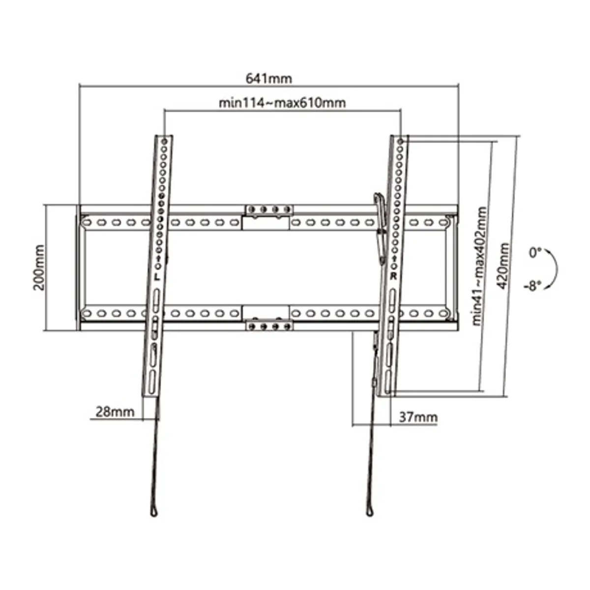 Stell SHO 5410 Fali konzol dönthető 37"-80" 75 kg teherbírás fekete #8