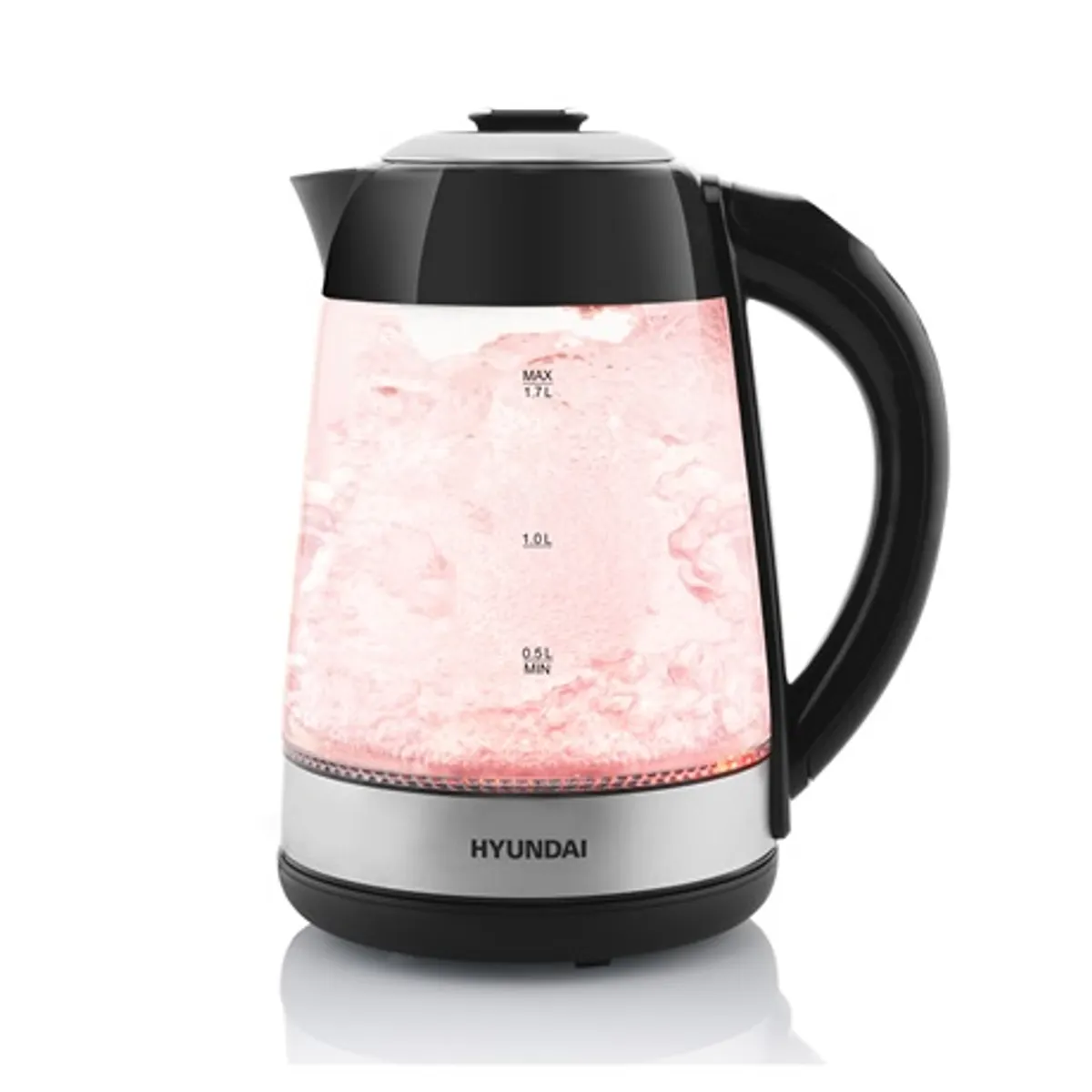 Hyundai VK780 vízforraló üveg kivitel 1,7 l, hőmérsékletszabályozó 40-100 °C, melegen tartás 120 perc, automatikus kikapcsolás, levehető szűrő #1