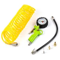FIELDMANN FDAK 901503 Kompreszor-tartozékkészlet 5 darabos nyomásmérős pisztoly PU spiráltömlő adapter és tűk #1