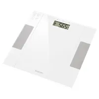 Sencor SBS5051WH digitális személymérleg ultra vékony 20 mm BMI mérés BMR mérés testzsír- és víztartalom mérés 12 memória max 150 kg nagy LCD