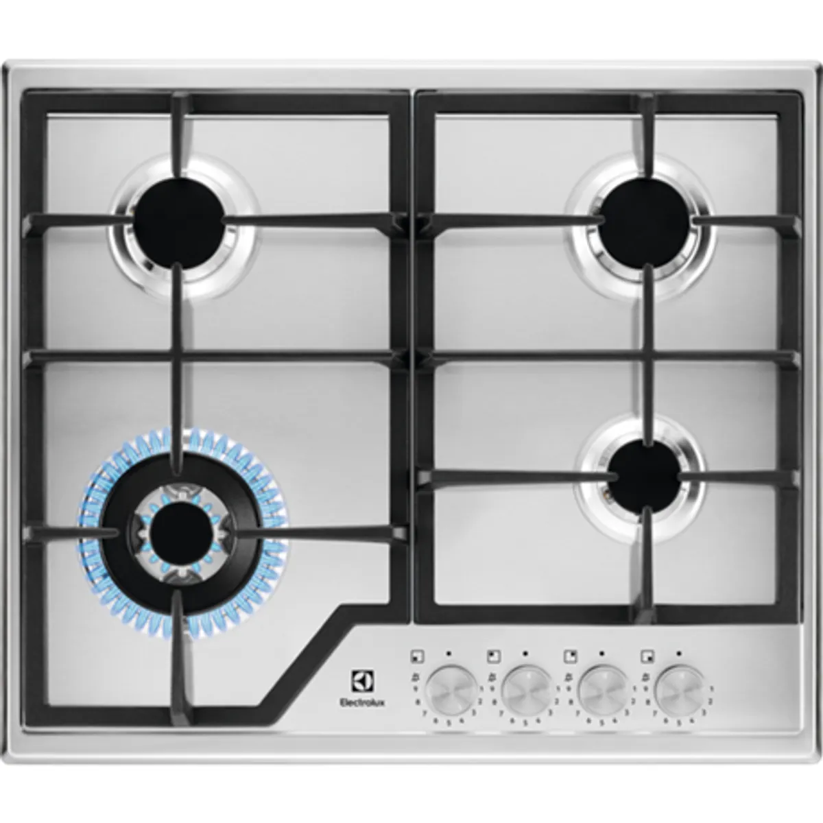 Electrolux KGS64362SX Slim line 4 égős gázfőzőlap WOK égő 4000W Marianne égő 2000W elöl jobb oldali kezelő #1