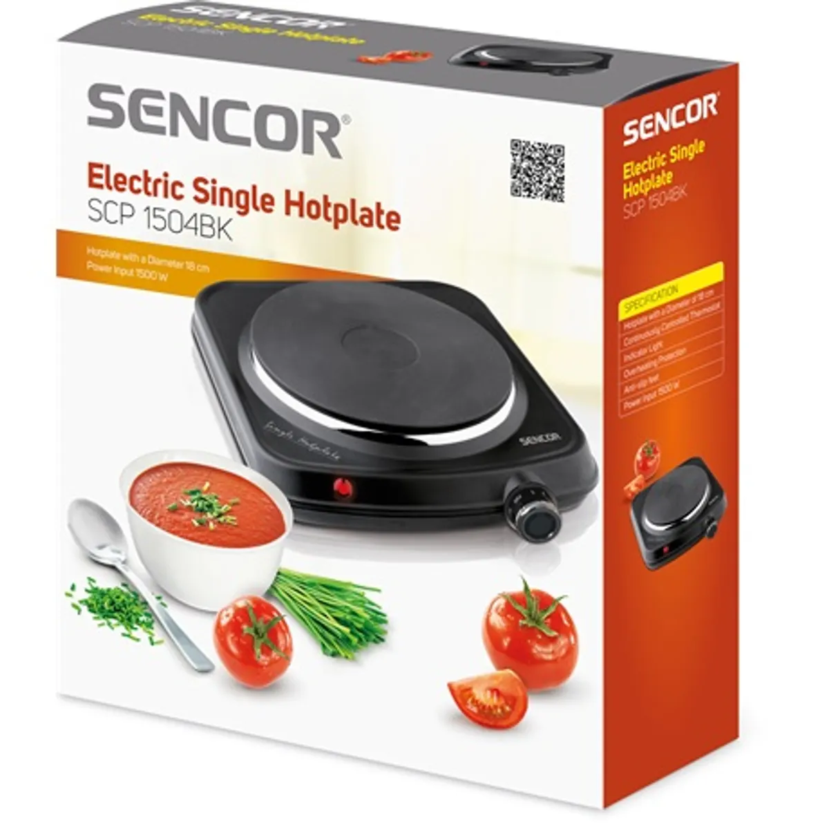 Sencor SCP1504BKEUE4 Főzőlap elektromos 18 cm 1500 W fokozatmentesen állítható termosztát #9