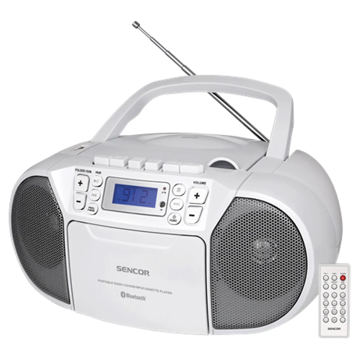 Sencor SPT 3907 W CD-S rádiómagnó Bluetooth USB MP3 CD-RW FM 87,5-108 MHz 30 programhely 4 W RMS #1