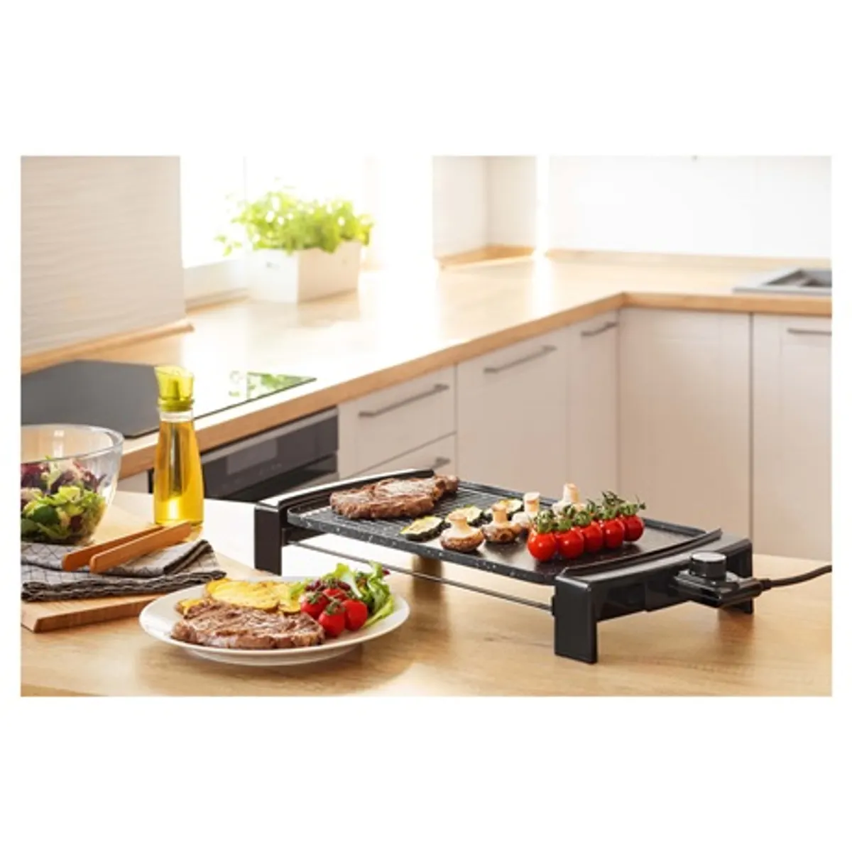 Sencor SBG 104BK grillsütő 2 az 1-ben asztali elektromos 44 x 25 cm 2300 W állítható hőmérséklet csepegtető tálca gránit felület #8