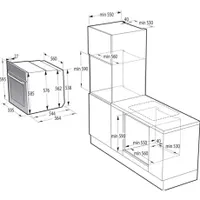 Gorenje BSA6747DGWI Beépíthető sütő fekete 77 L 300 fokC konvekció katalitikus AquaClean #8