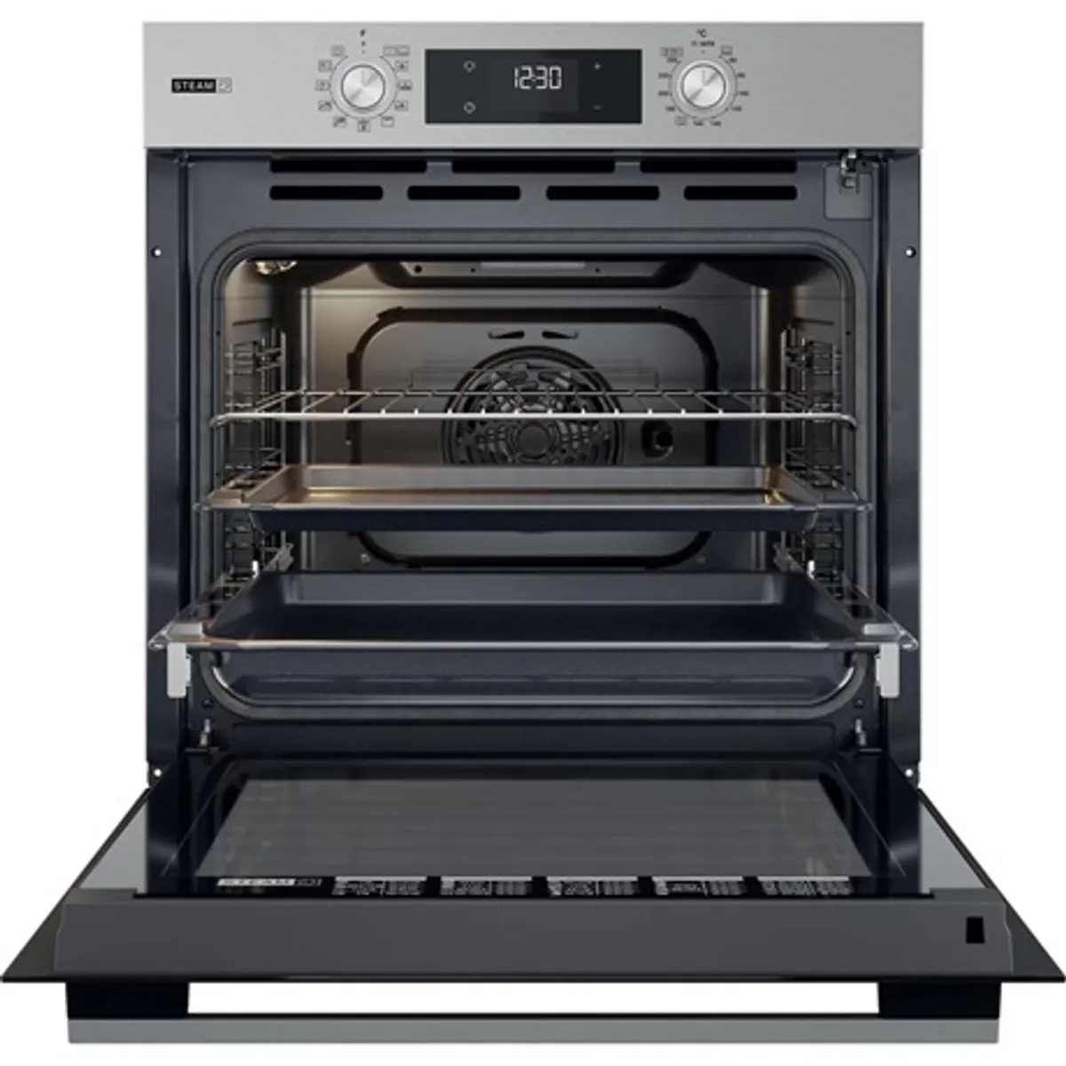 Whirlpool OMSK58RU1SX beépíthető sütő gőz funkcióval, pirolitikus és hidrolitikus tisztítás, inox, 71 l 59,5x59,5x55,1 cm #2