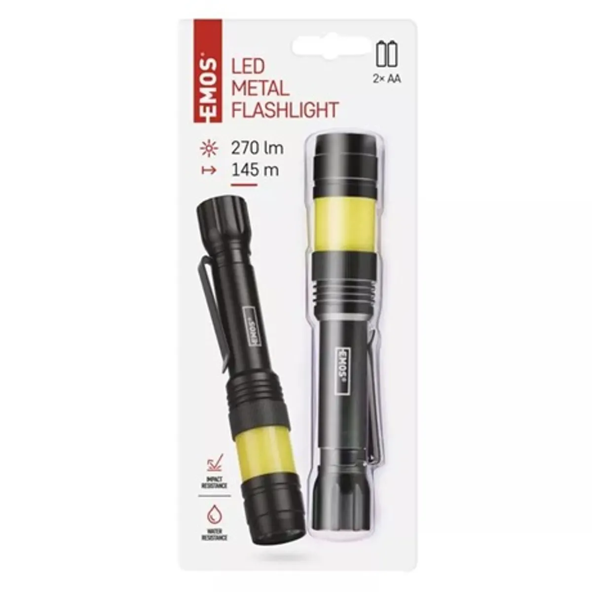 Emos P3112 COB LED fém zseblámpa IP44 2xAA #3