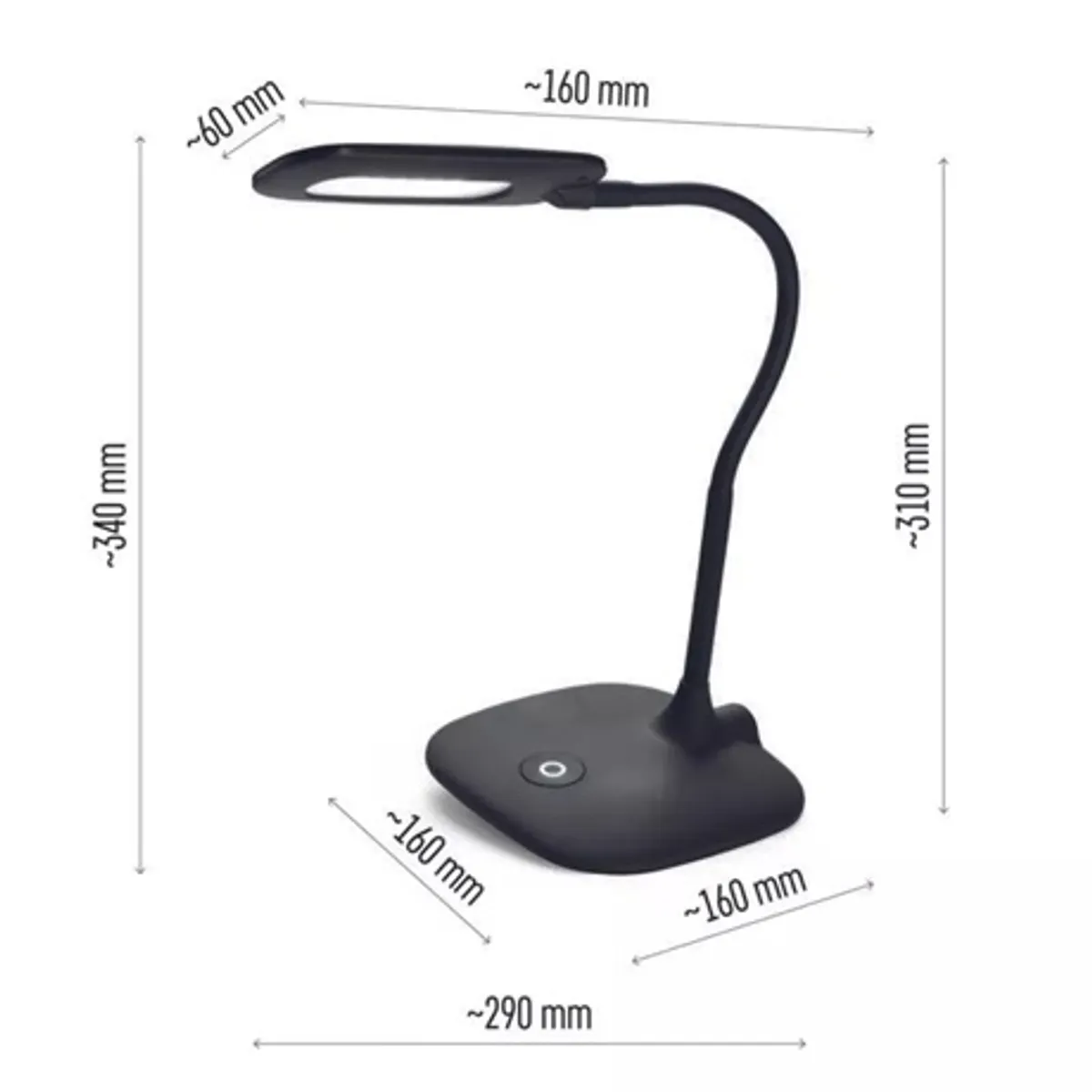 Emos Z7602B Stella LED asztali lámpa fekete dimmelhető 400 lm 4000 K 12 V/400 mA 6,5 W #8
