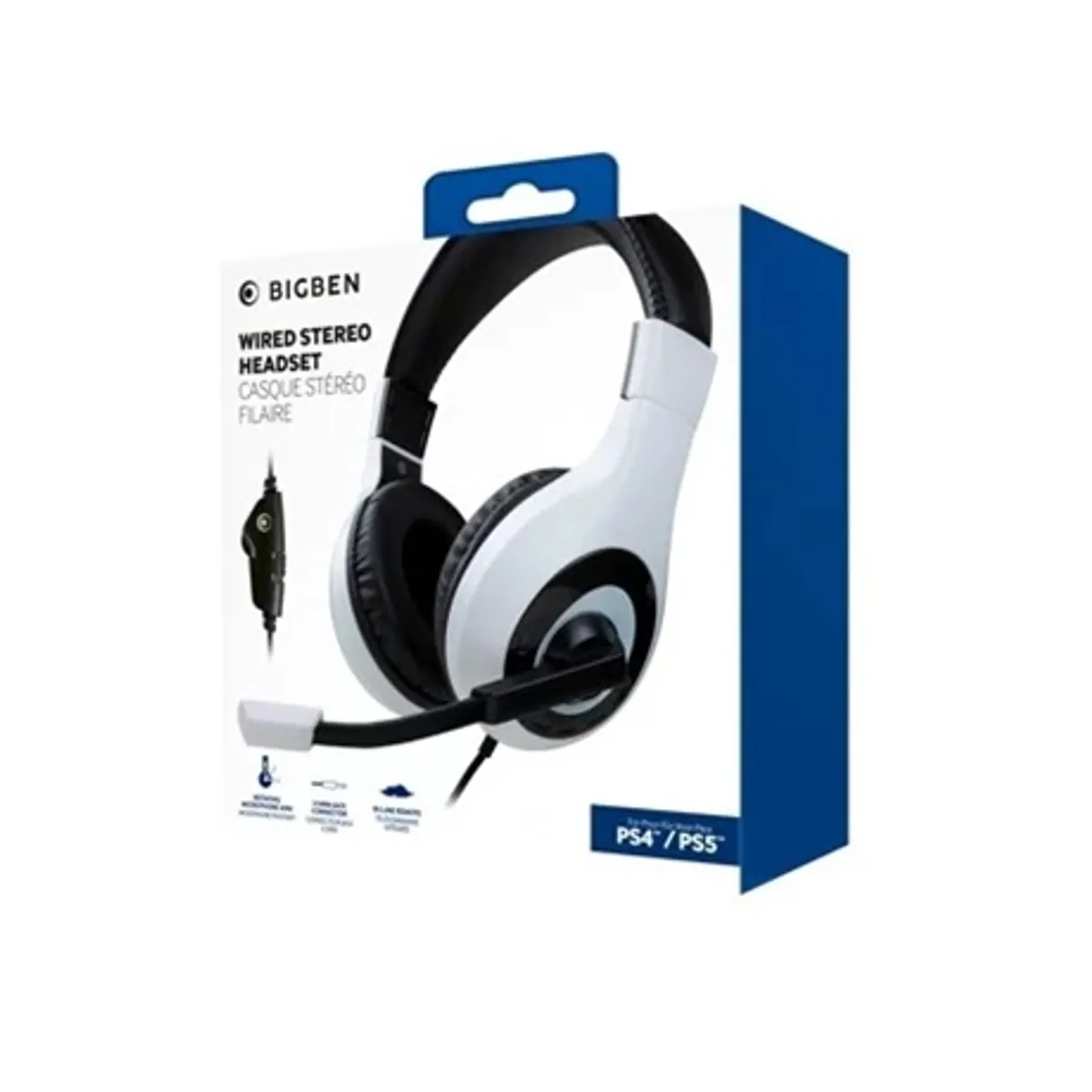 Nacon PS5HEADSETV1WHITE Fejhallgató 40 mm meghajtó fehér PS5 PS4 kompatibilis 3,5 mm csatlakozó állítható mikrofon 120 cm kábel #3
