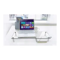 Stell SOS 5010 monitor állvány üveg edzett 5 mm, szerszám nélküli összeszerelés, csúszásgátló alátétek, teherbírás 20 kg, acél és üveg #2