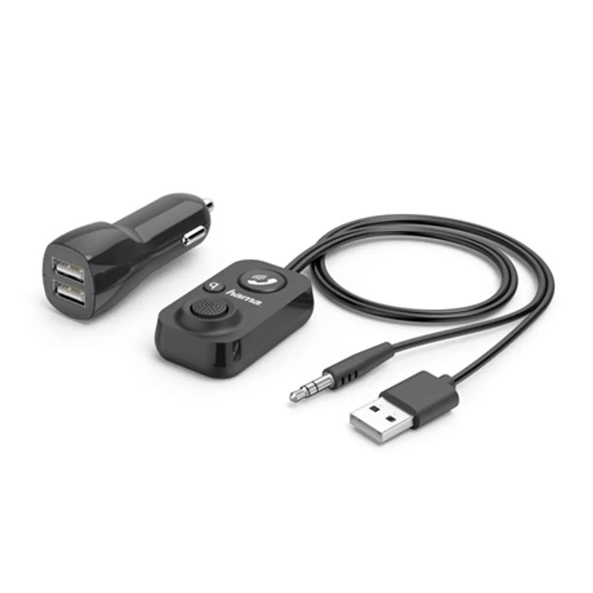 Hama 00014167 autós bluetooth kihangosító készlet aux bemenet bt 5.1 usb töltő 1 m fekete #1