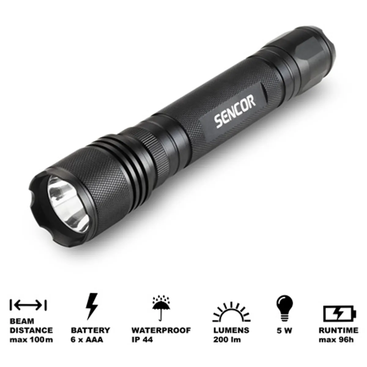 Sencor SLL 112 LED zseblámpa 200 lm IP44 3 mód AA #2