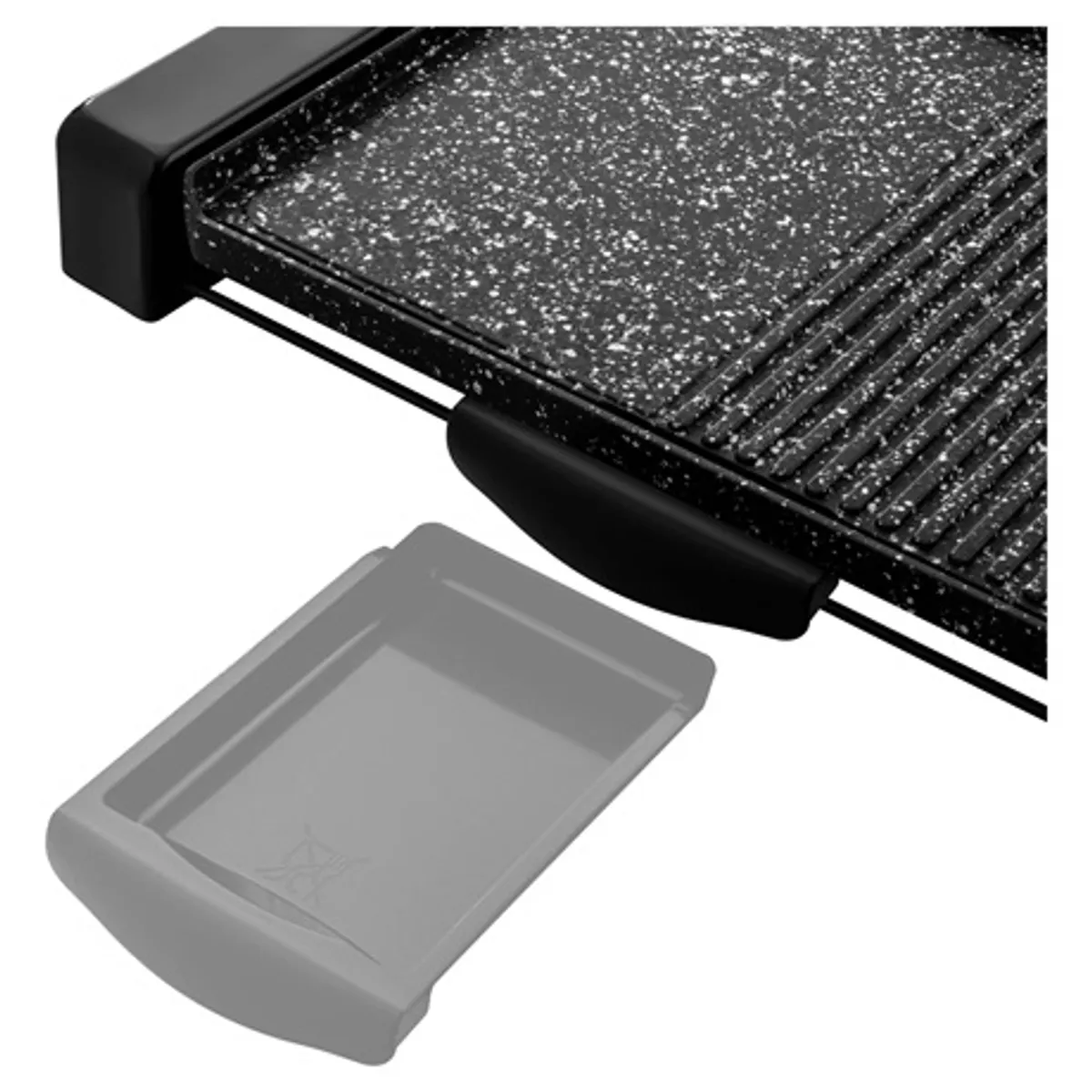 Sencor SBG 108BK asztali grill 2 grillsütőfelület, 47x31 cm, 100-220 C, 2300 W, tapadásmentes, kivehető olajtálca, hőszigetelt fogantyú #3