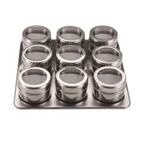 Bergner BGMP-6101 fűszertartó szett rozsdamentes acél 9 db üvegcse 6.3x4.3 cm tartóval #2