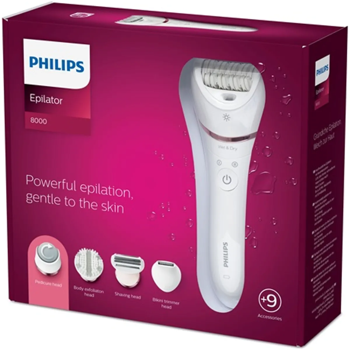 Philips BRE740/10 Satinelle advanced nedves és száraz epilátor 70000 fordulat per perc, extra széles fej, 9 kiegészítő #4