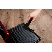 Alpina 25277 kontakt grill vörös 1000W beépített zsírfogó tálca tapadásmentes sütőfelület indikátor fény csúszásmentes talpak #4