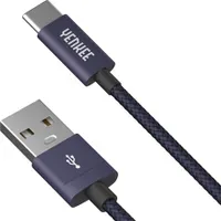 Yenkee YCU 301 BE USB-C USB-A töltő- és adatkábel 1 m 60 W 3 A 480 Mb s kék alumínium csatlakozók