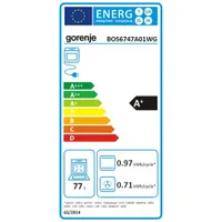 Gorenje BOS6747A01WG beépíthető sütő 77 l grill 2300 W #6