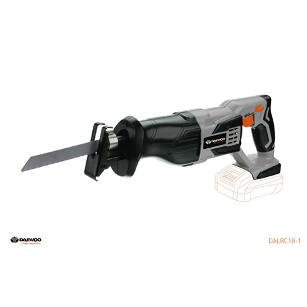Daewoo DALRC18-1 orrfűrész 18v 2,5ah 0-3000rpm lökethossz 22mm fa 100mm fém 10mm vágás 0-45 fok led segédfény #1
