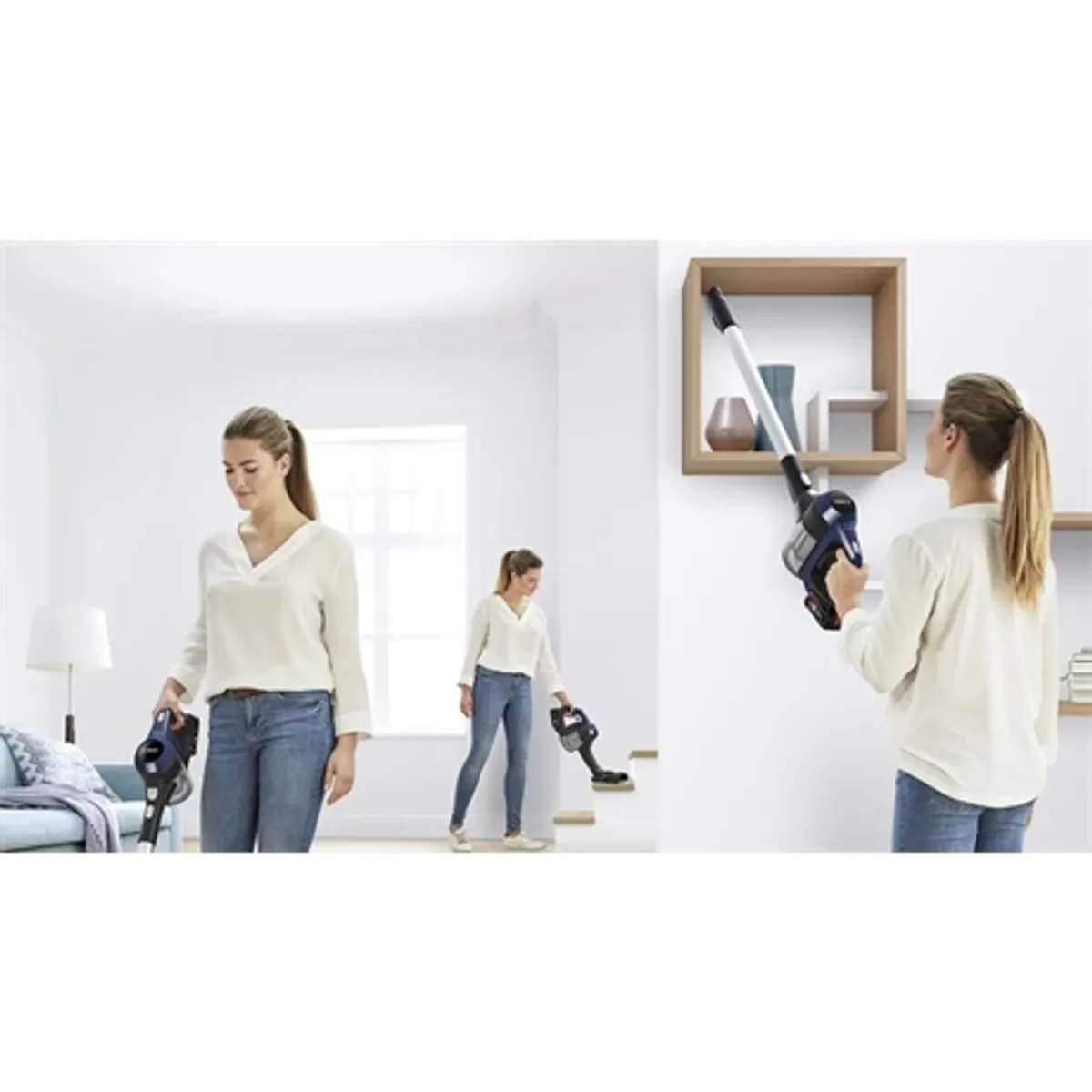 Bosch BCS611P4A Unlimited Serie6 éjkék vezeték nélküli álló porszívó 18 V 30 perc üzemidő, motoros szívófej, 2in1 kárpitszívó és bútorkefe #2