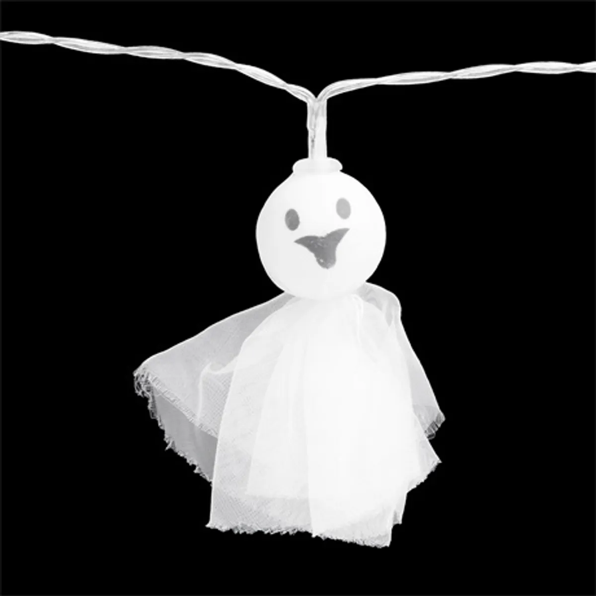 Family Halloween 56533B szellem-alakú led-fényfüzér 10 led melegfehér 1,35 m 2x aa #2