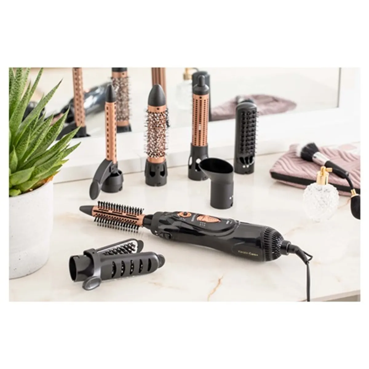 Sencor SHS 8550BK forrólevegős hajformázó 7 tartozék, ionizáció, Cool Care, 2 fokozatú hőmérséklet, forgó kábel #9
