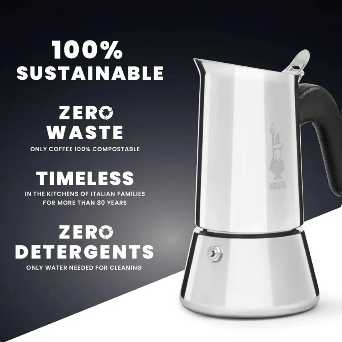 Bialetti 7255/CN VENUS Venus kotyogós kávéfőző 6 adag rozsdamentes acél 240 ml indukciós főzőlapokon használható #8
