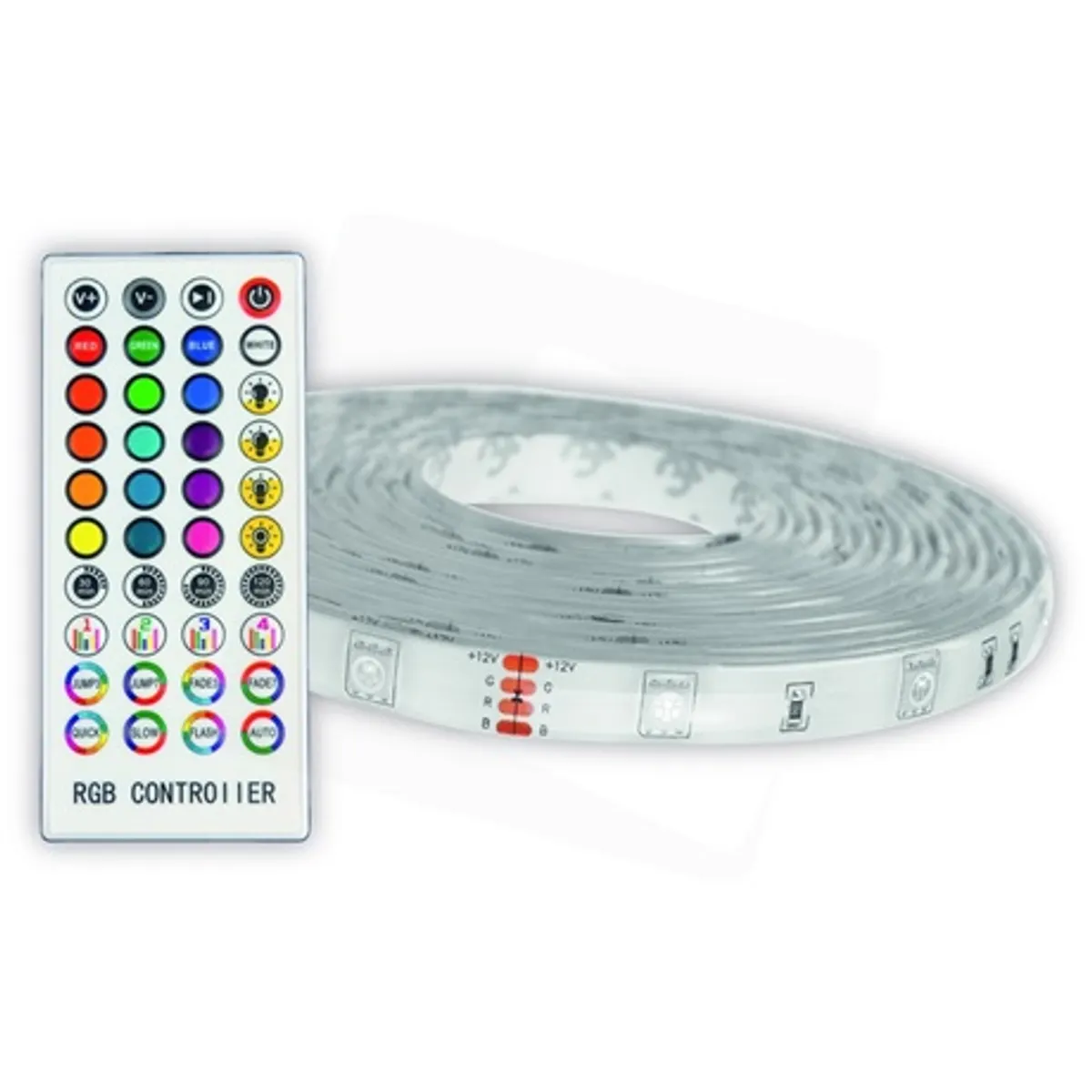 Avide ALSB5050RGBMU40-10M LED szalag 12V RGB 2x5m 40 LED/m Zene vezérlés IR távirányító #1