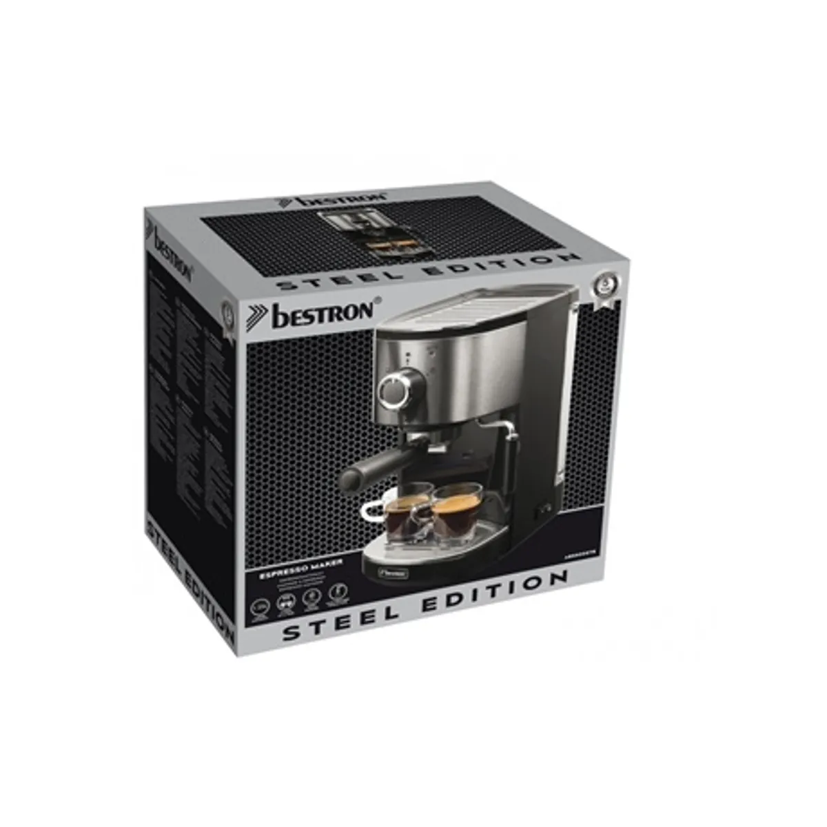 Bestron AES800STE espresso kávéfőző 15 bar Ulka termoblokk gőzfúvóka tejhabosításhoz csészemelegítő 1,25 literes automatikus kikapcsolás 25 perc #6