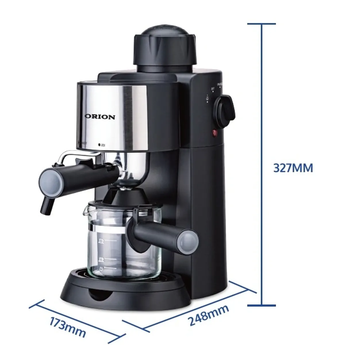 Orion OCM-2025B kávéfőző presszó 4 csésze 240 ml nagynyomású tartály szelep tejhabosító cső váltókapcsoló üvegkancsó szintjelző #2