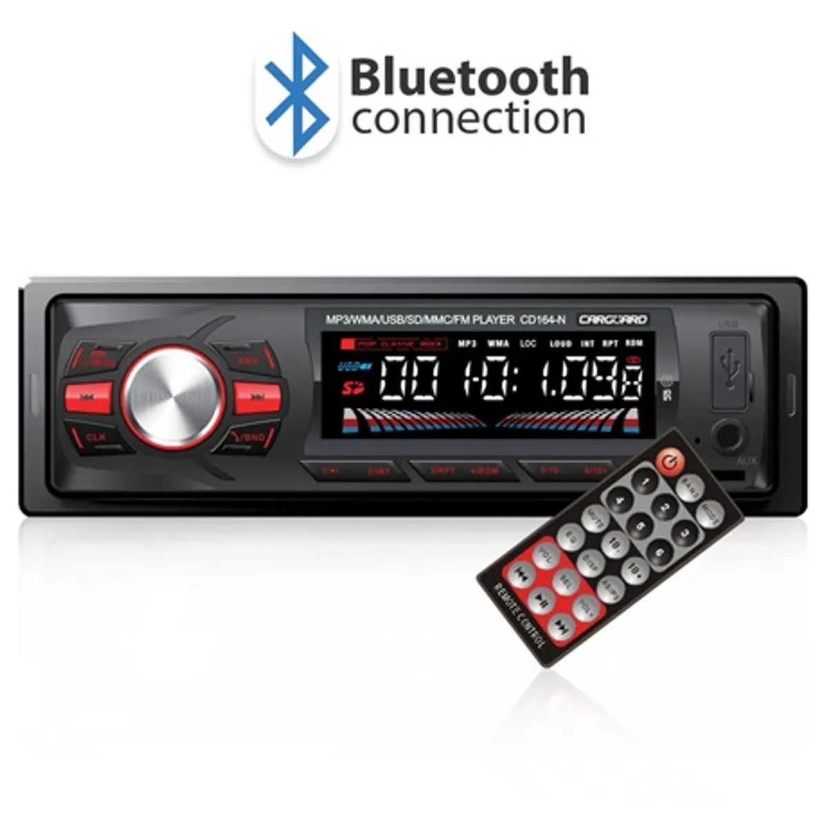 Carguard 39701 autóhifi fejegység bluetooth fm tunerrel és sd usb olvasóval 1 din 4x50 W 4 rca #1