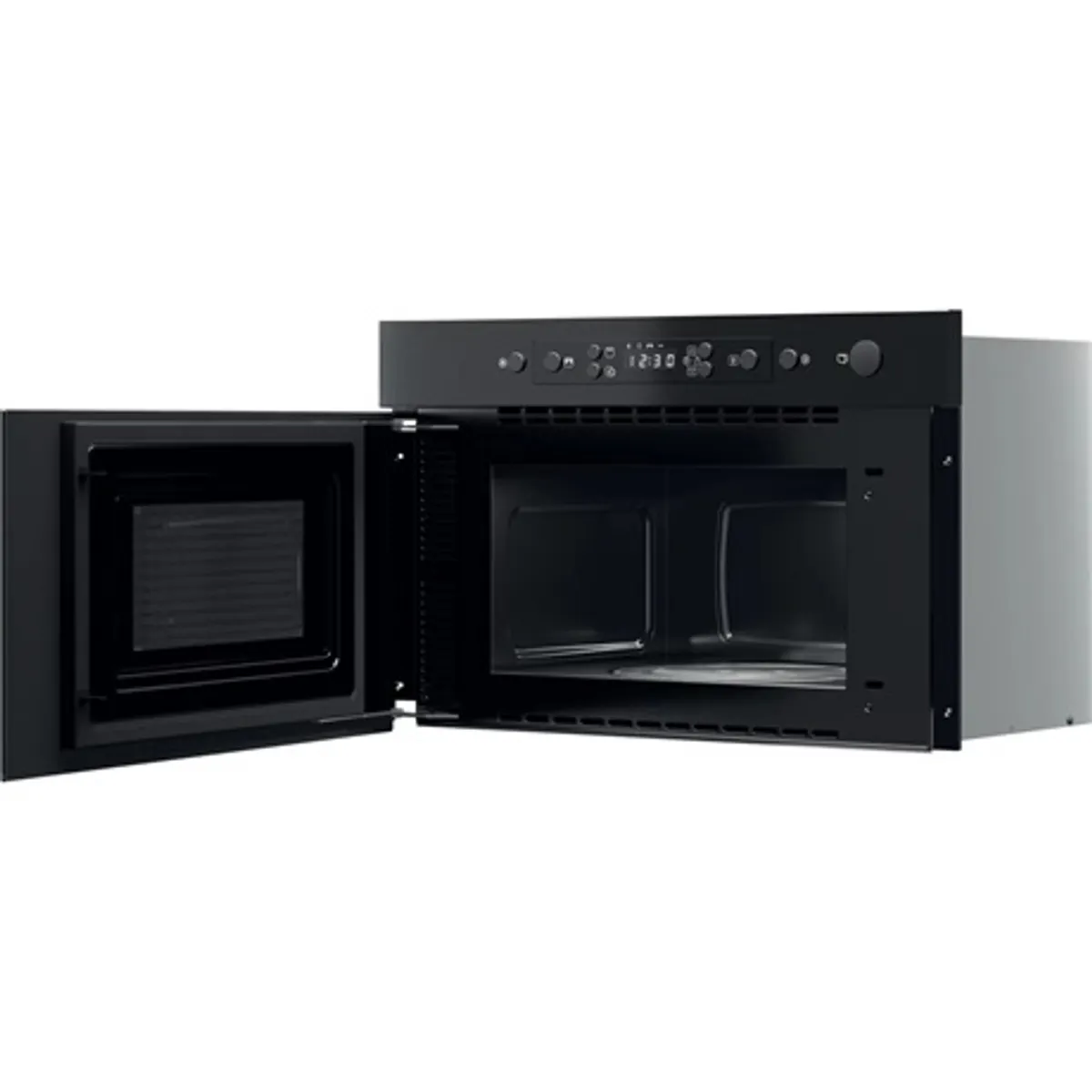 Whirlpool MBNA920B beépíthető mikrohullámú sütő fekete 22L 750W gombnyitás oldalajtó üvegajtó digitális kijelző jet start jet defrost gyermekzár #4