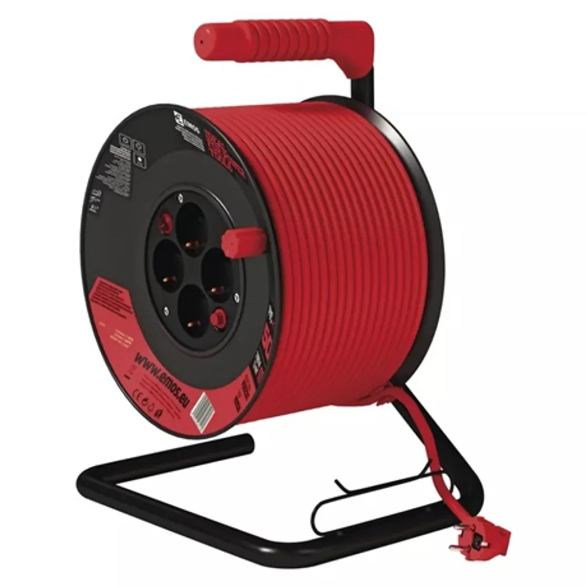 Emos P092501 kábeldob 50 m 4 aljzat 1,5 mm2 PVC piros Schuko IP20 230 V 16 A #3