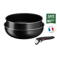 Tefal L1539153 Ingenio Easy Cook Clean 3 részes edénykészlet 26 cm wok, 24 cm mély serpenyő, levehető fogantyú #1