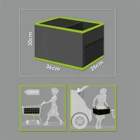 MNC 54924A csomagtartó rendszerező 36x30x25 cm fekete összecsukható 2 tárolórekesz oldalpánttal hálóval fogantyúval #3