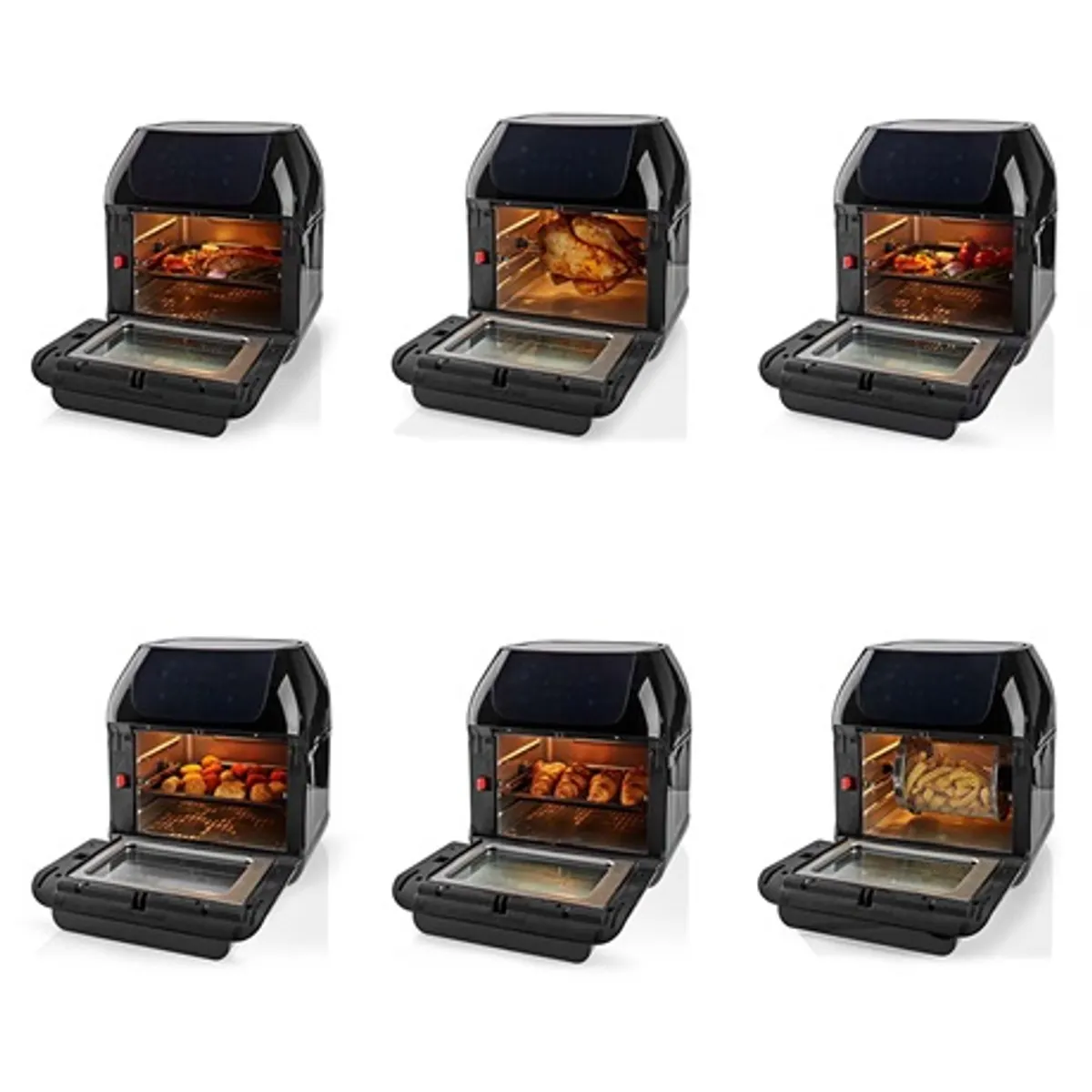 Nedis KAAFO300EBK forrólevegős sütő 12 liter 1500 W 9 programos digitális kijelző 65-200 C #7