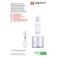 Alpina 23092 Botmixer szett 400W 500ml rozsdamentes acél pengék 2 fokozat habverő #3